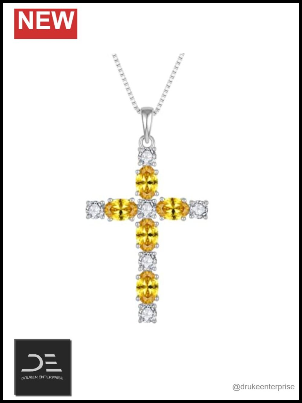 STARCHENIE Sterling Silver Cross Necklace with Cubic Zirconia Pendant
